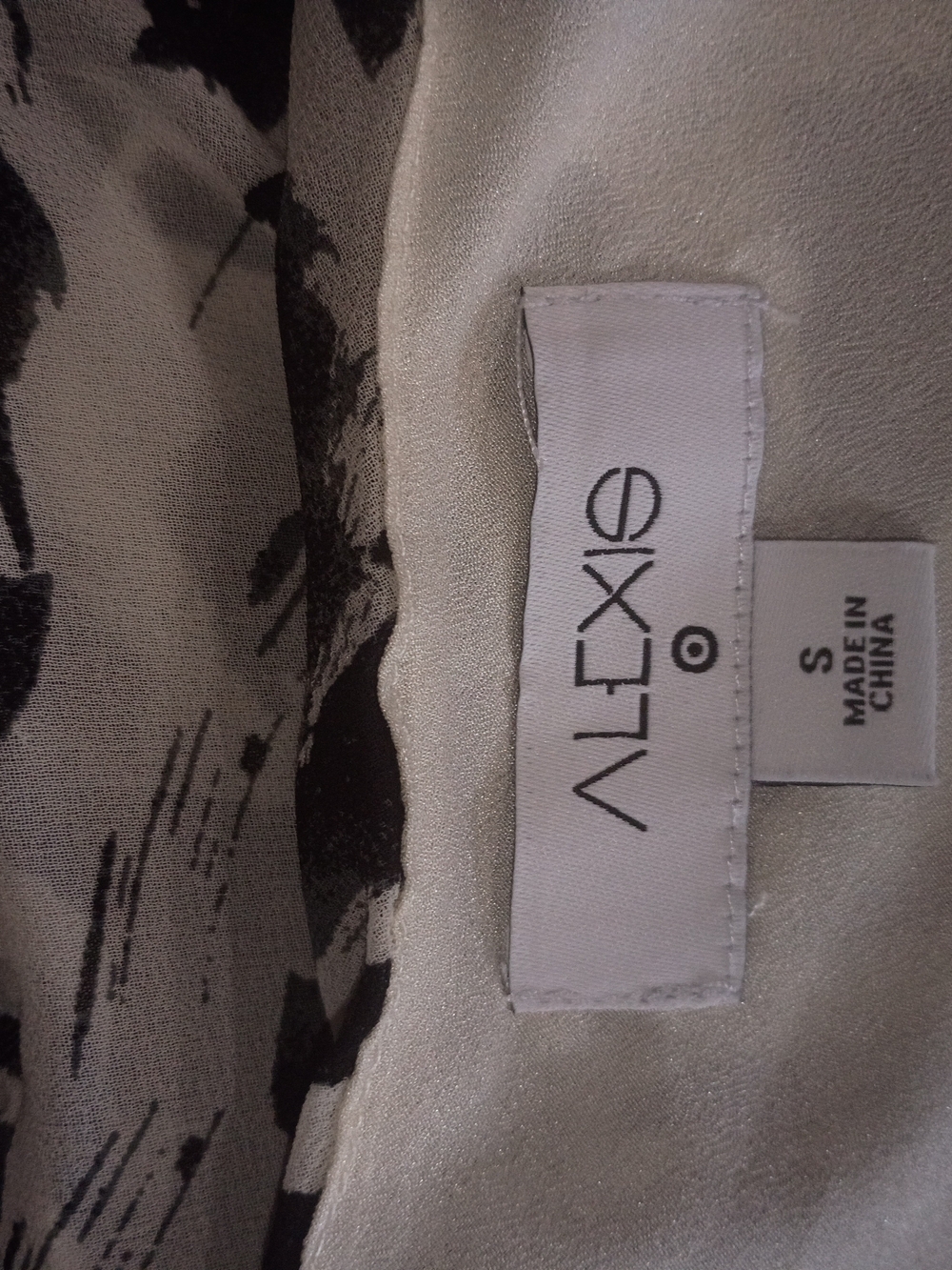 Alexis One-Shoulder Black and White Leaf-Print Ruffled Maxi - Picture 8 of 9